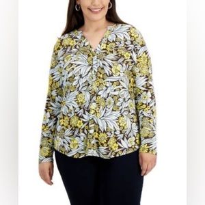 NWT INC INTERNATIONAL CONCEPTS PLUS SIZE PRINTED ZIP-POCKET B FLORAL- 4X